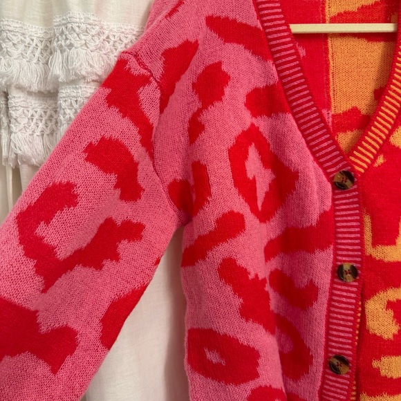 Boutique Leopard Colorblock Cardigan Sweater - Picture 3 of 5